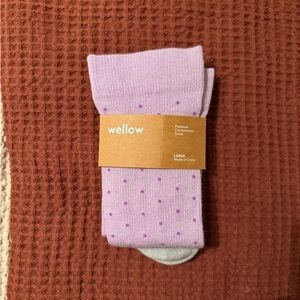 Wellow Lavender Polka Dot Women's Compression Socks